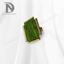Anello palette rettangolare verde